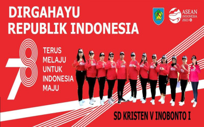 Meriahkan HUT RI ke 78, SD Kristen V Inobonto I Mengikuti Lomba Gerak Jalan